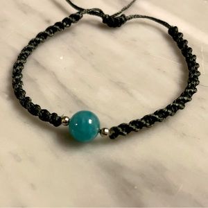 Braided bracelet with turquoise stone
